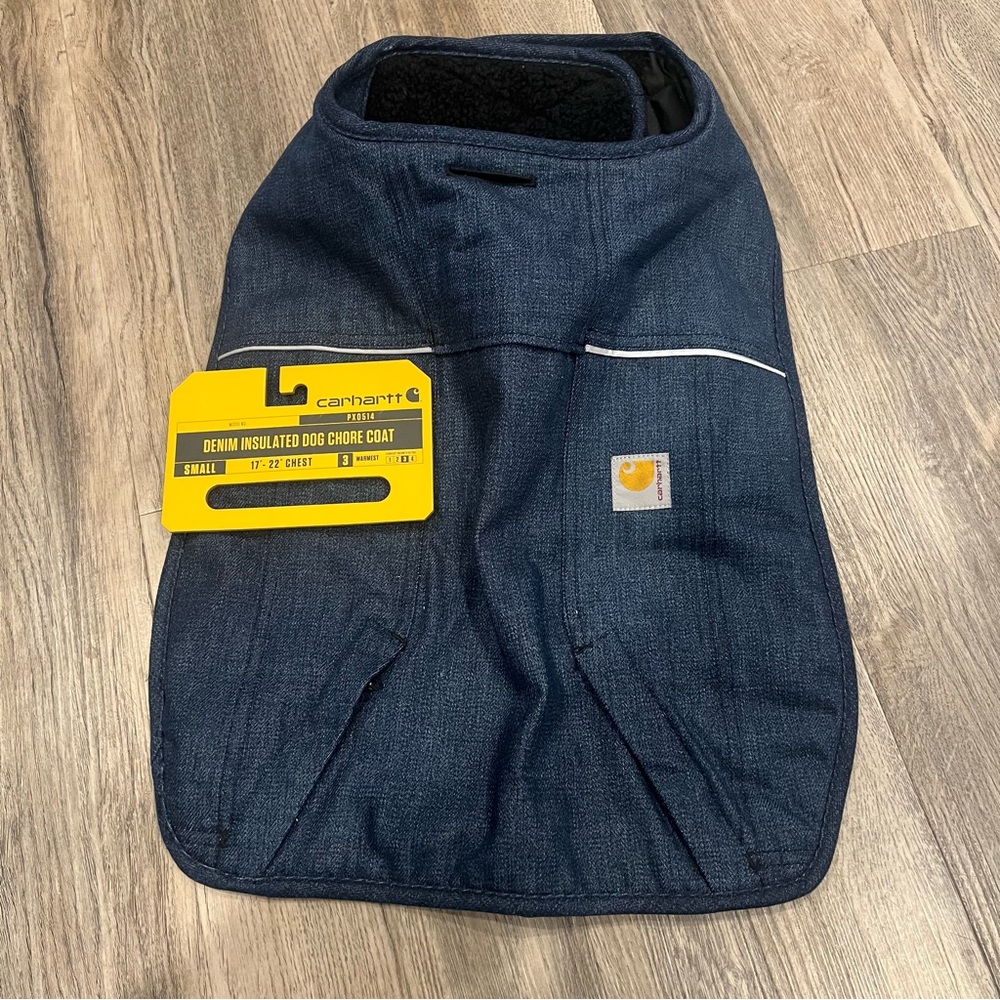 NEW Carhartt Blue Denim Insulated Dog Chore Coat Medium M Warmest Walking